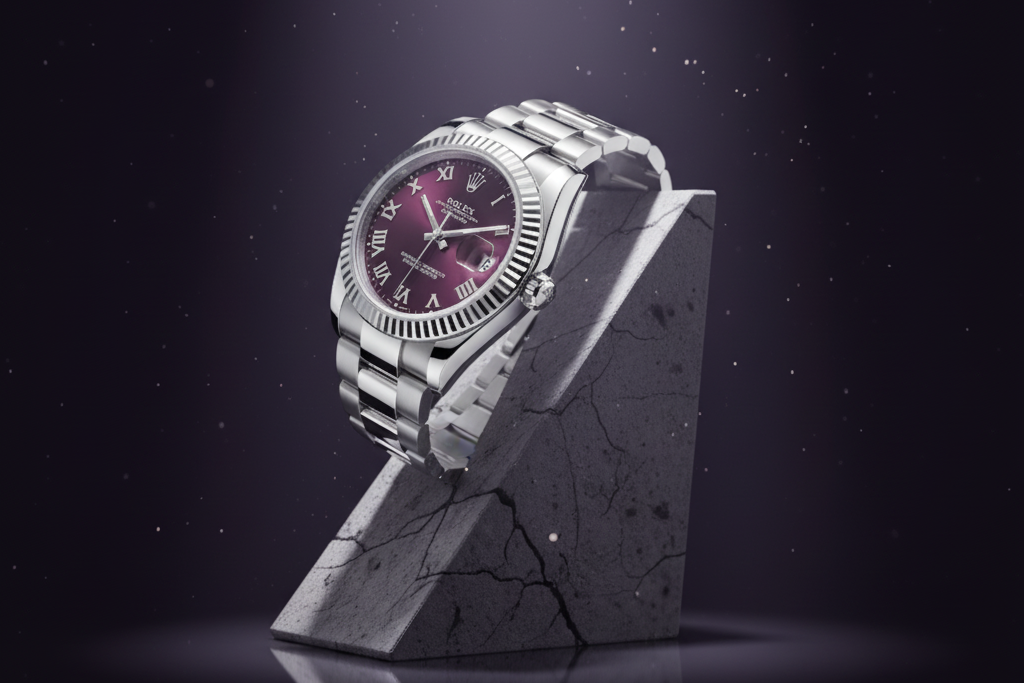 Rolex Oyster Perpetual Datejust – Plum Sunburst Dial