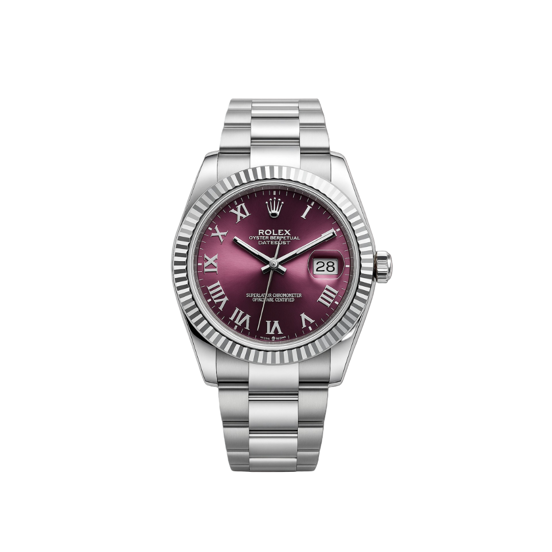 Rolex Oyster Perpetual Datejust – Plum Sunburst Dial