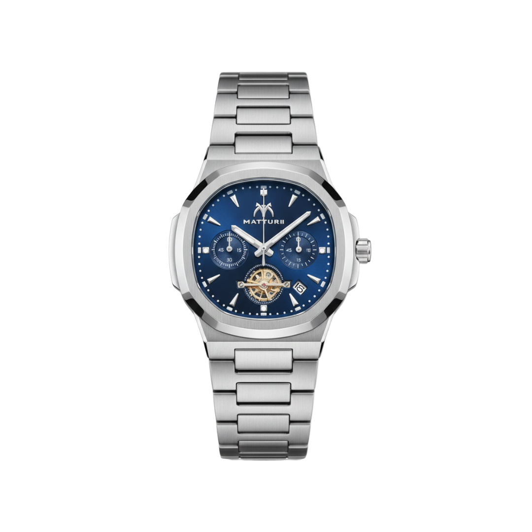 Tonneau Case Luxury Steel Timepiece